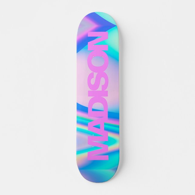 Personalized Skateboard Name Pink Girly Modern (Front)