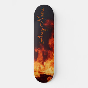 Personalized Skateboard with Flames Design