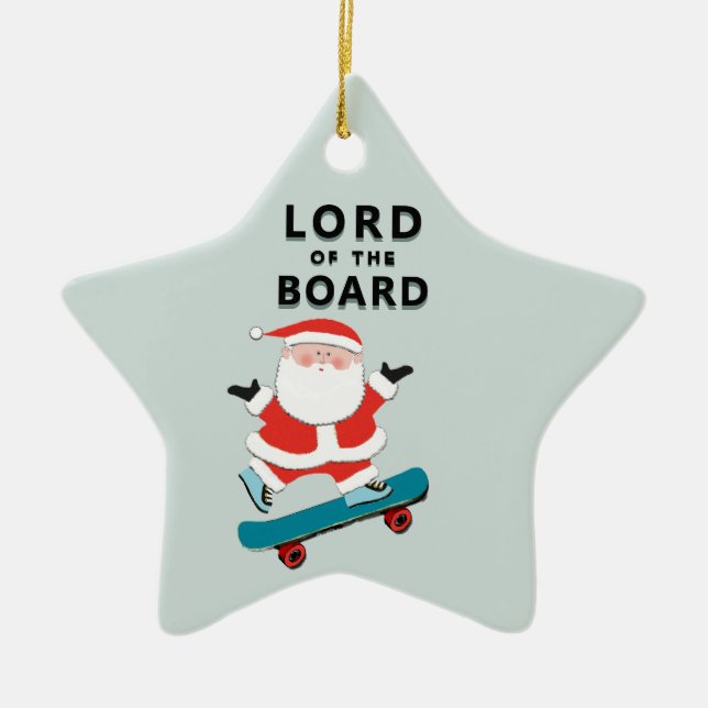 Personalized Skateboarder Keepsake Ceramic Ornament (Front)