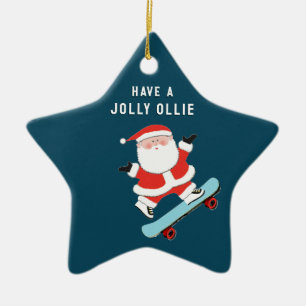 Personalized Skateboarding  Ceramic Ornament