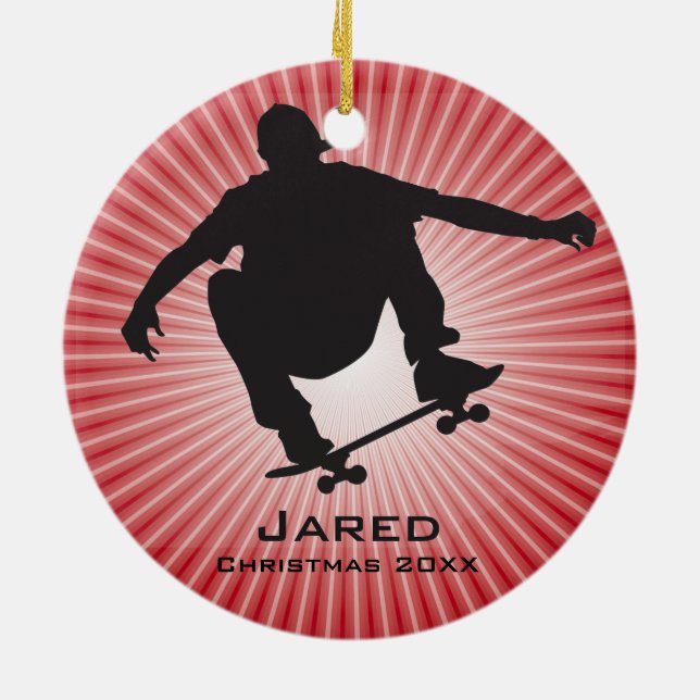 Personalized Skateboarding Ornament (Back)