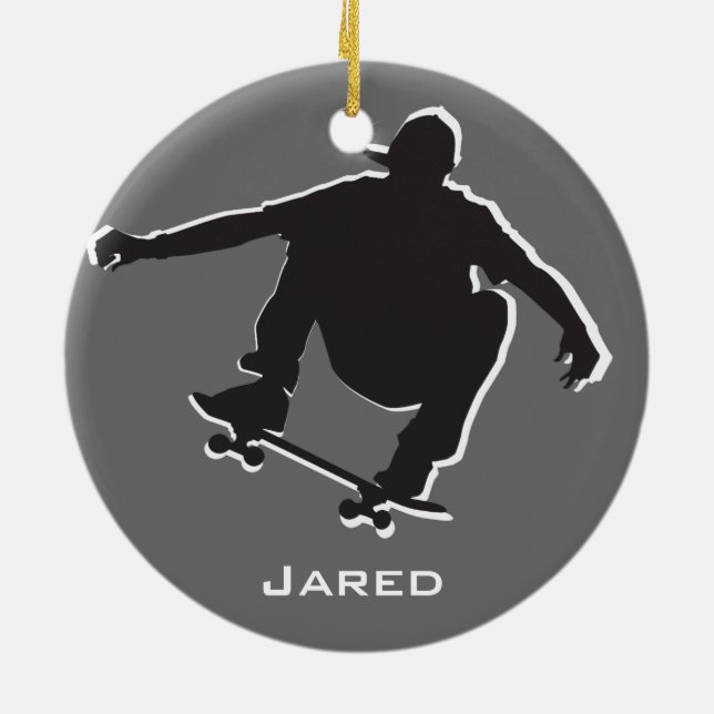 Personalized Skateboarding Ornament (Back)
