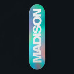 Personalized Skateboards Name Holographic Unicorn<br><div class="desc">Easily personalize this colourful Skateboardss on Holographic Unicorn aesthetic. Add your name,  choose font,  change size and position,  add clipart,  photos and shapes.</div>