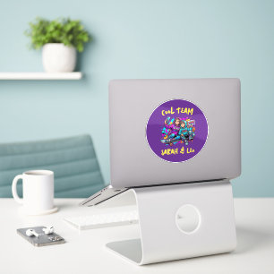 Personalized Skater Mom and Son Graffiti Art Round