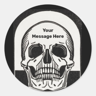Personalized Skeleton Birthday Halloween Party Classic Round Sticker