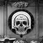 Personalized Skeleton Birthday Halloween Party Dartboard<br><div class="desc">Memento mori (1916) by Julie de Graag 

skeleton,  skull,  halloween,  death,  bones,  black,  dead,  horror,  white,  funny,  cool,  gothic,  dark,  skulls,  spooky,  goth,  bone,  vintage,  cute,  grunge,  anatomy,  ghost,  witch,  punk,  skeletons,  tarot,  emo,  scary,  black and white,  metal</div>