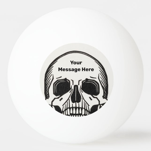 Personalized Skeleton Birthday Halloween Party Ping Pong Ball (Front)