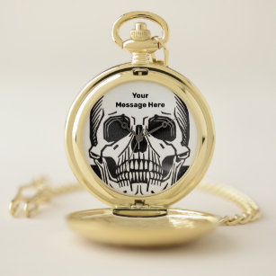 Personalized Skeleton Birthday Halloween Party Pocket Watch