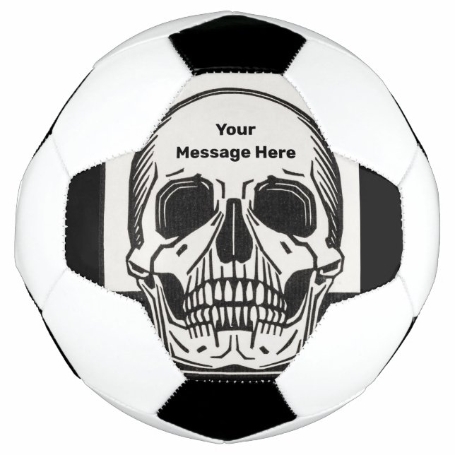 Personalized Skeleton Birthday Halloween Party Soccer Ball (Front)
