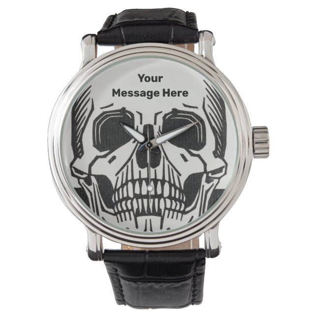 Personalized Skeleton Birthday Halloween Party Watch (Front)