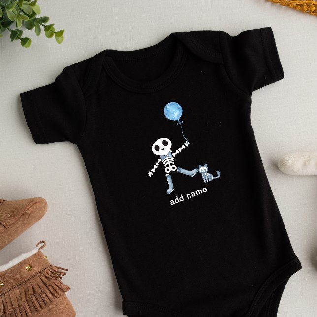 Personalized Skeleton Boy with Balloon Baby Bodysuit (Personalized Skeleton Boy with Balloon Baby Bodysuit)