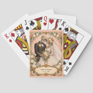 Personalized Skeleton Bride & Groom Wedding Favour Playing Cards
