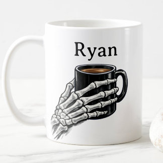 Personalized Skeleton Hand Coffee Mug Gift