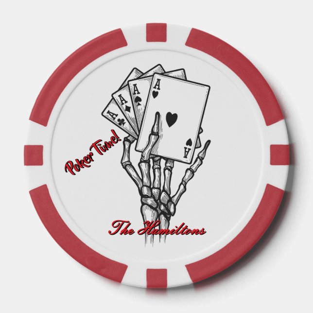Personalized Skeleton Hand Poker Chips (Front)