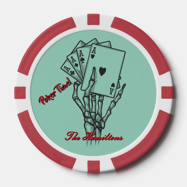 Personalized Skeleton Hand Poker Chips (Front)