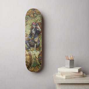 Personalized  SKELETON PIRATE HERO Skateboard