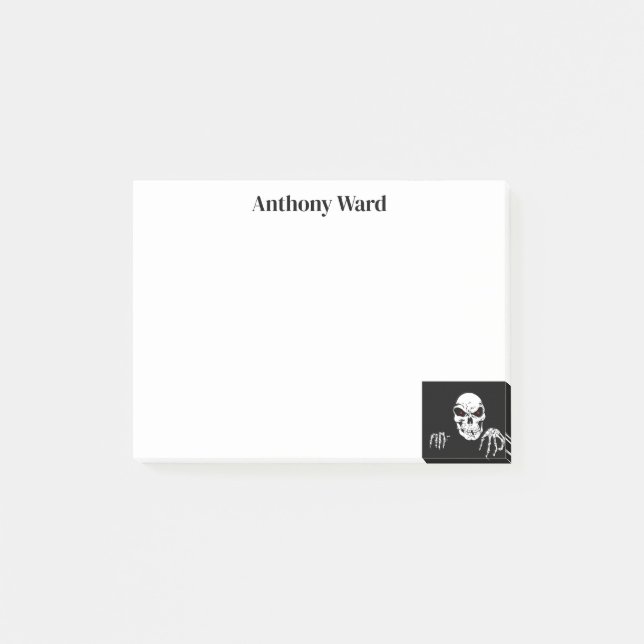 Personalized Skeleton Spooky Post-It Notes (Front)