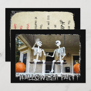 Personalized Skeletons Halloween Party  Invitation