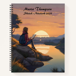 Personalized Sketch Travel Notebook Journal Diary