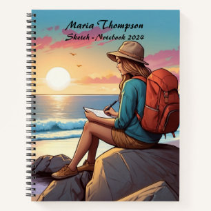 Personalized Sketch Travel Notebook Journal Diary