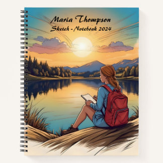 Personalized Sketch Travel Notebook Journal Diary