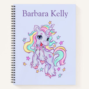 Personalized Sketch Unicorn Spiral Notebook