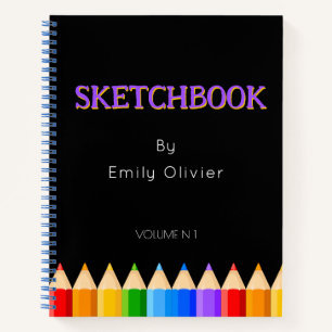 Personalized Sketchbook  Notebook
