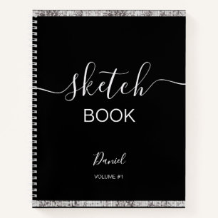 Personalized Sketchbook Your Name Elegant Script N Notebook
