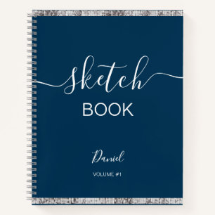 Personalized Sketchbook Your Name Elegant Script N Notebook