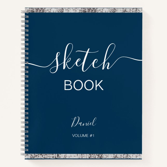 Personalized Sketchbook Your Name Elegant Script N Notebook (Front)
