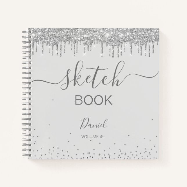 Personalized Sketchbook Your Name Elegant Script N Notebook (Front)