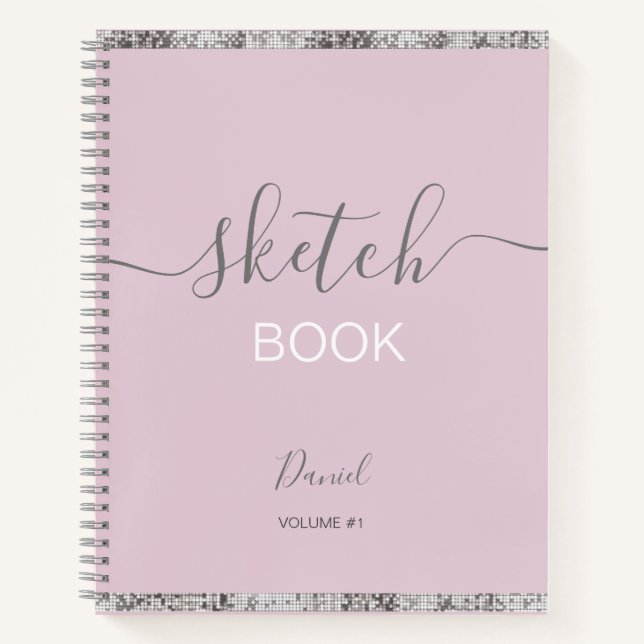 Personalized Sketchbook Your Name Elegant Script N Notebook (Front)