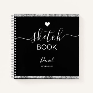Personalized Sketchbook Your Name Elegant Script Notebook
