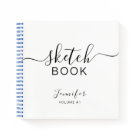 Personalized Sketchbook Your Name Elegant Script
