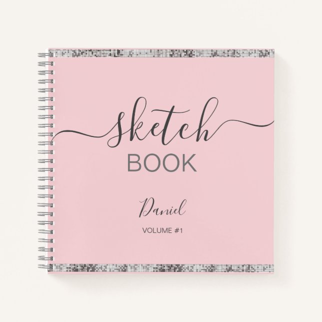 Personalized Sketchbook Your Name Elegant Script   Notebook (Front)