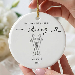 Personalized Skiing Christmas Ornament