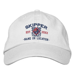 Personalized Skipper Nautical Australian Flag Embroidered Hat