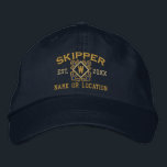 Personalized Skipper Nautical Monogram & more Embroidered Hat<br><div class="desc">A classic crossed anchors nautical style with a monogram applique,  a custom personalized embroidered cap for a skipper of special occasions. 
 
 


 
Use the "Ask this Designer" link to contact us with your special design requests or for some assistance with any of your customization needs.</div>