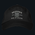 Personalized Skipper Nautical Monogram & more Embroidered Hat<br><div class="desc">A classic crossed anchors nautical style with a monogram applique,  a custom personalized embroidered cap for a skipper of special occasions. 
 
 


 
Use the "Ask this Designer" link to contact us with your special design requests or for some assistance .</div>