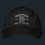 Personalized Skipper Nautical Monogram & more Embroidered Hat<br><div class="desc">A classic crossed anchors nautical style with a monogram applique,  a custom personalized embroidered cap for a skipper of special occasions. 
 
 


 
Use the "Ask this Designer" link to contact us with your special design requests or for some assistance .</div>