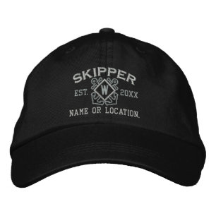 Personalized Skipper Nautical Monogram & more Embroidered Hat