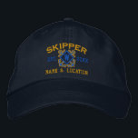Personalized Skipper Nautical Monogram & more Embroidered Hat<br><div class="desc">A classic crossed anchors nautical style with a monogram applique,  a custom personalized embroidered cap for a skipper of special occasions. 
 
 


 
Use the "Ask this Designer" link to contact us with your special design requests or for some assistance with any of your customization needs.</div>