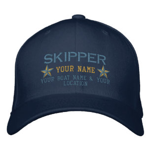 Personalized Skipper Stars Ball Cap Embroidery