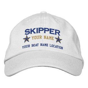 Personalized Skipper Stars Ball Cap Embroidery