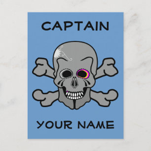 Personalized skull and Cross bones Postcard