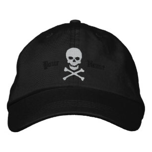 Personalized Skull and Crossbones Embroidered Cap