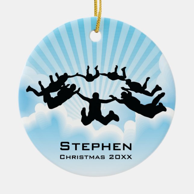 Personalized Sky Diving Free Fall Ornament (Front)