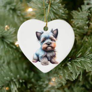 Personalized Skye Terrier Puppy Ceramic Ornament