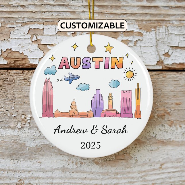 Personalized Skyline Austin Ornament, Texas Ceramic Ornament (Creator Uploaded)