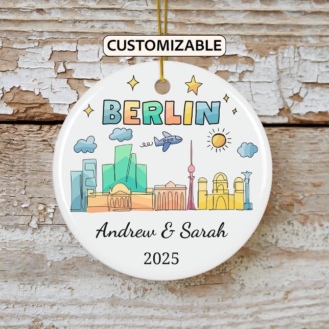 Personalized Skyline Berlin Ornament, Germany Ceramic Ornament (Creator Uploaded)